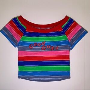 Chucky Good Guys Striped Colorful Crop Top XS